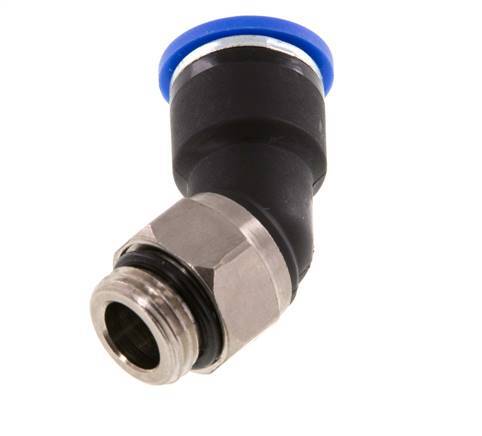 10mm x G1/4'' Codo 45deg Racor con rosca macho Latón/PA 66 NBR [2 Piezas]