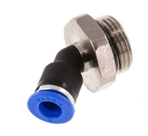 Codo de 6mm x G3/8'' 45deg con rosca macho Latón/PA 66 NBR [2 piezas]