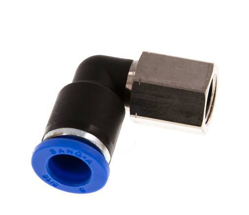 Codo de 90 grados 8mm x G1/8'' con rosca hembra latón/PA 66 NBR giratorio [2 piezas]