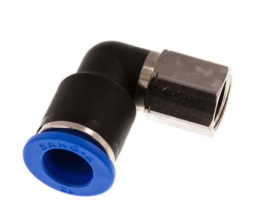 Codo de 90 grados 12mm x G1/4'' con rosca hembra Latón/PA 66 NBR Giratorio