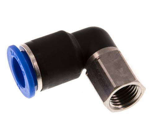 Codo de 90 grados 12mm x G1/4'' con rosca hembra Latón/PA 66 NBR Giratorio