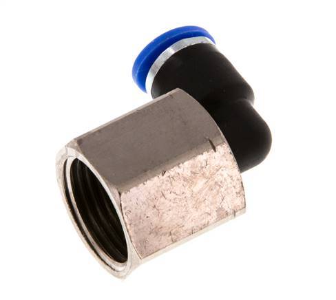Codo de 6mm x G3/8'' de 90 grados con rosca hembra latón/PA 66 NBR giratorio [2 piezas]