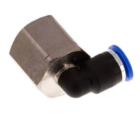 Codo de 6mm x G3/8'' de 90 grados con rosca hembra latón/PA 66 NBR giratorio [2 piezas]