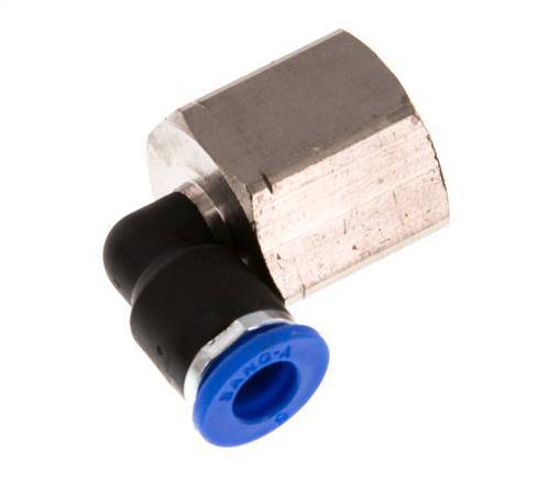 Codo de 6mm x G3/8'' de 90 grados con rosca hembra latón/PA 66 NBR giratorio [2 piezas]