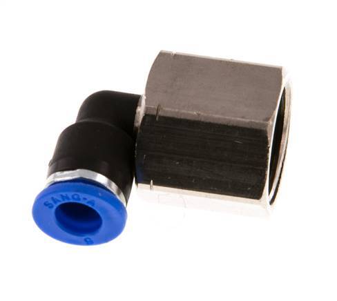 Codo de 6mm x G3/8'' de 90 grados con rosca hembra latón/PA 66 NBR giratorio [2 piezas]