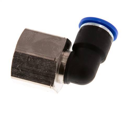 Codo de 90 grados 10mm x G1/2'' con rosca hembra Latón/PA 66 NBR Giratorio