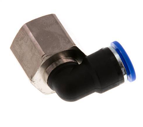 Codo de 90 grados 10mm x G1/2'' con rosca hembra Latón/PA 66 NBR Giratorio