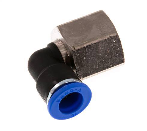Codo de 90 grados 10mm x G1/2'' con rosca hembra Latón/PA 66 NBR Giratorio