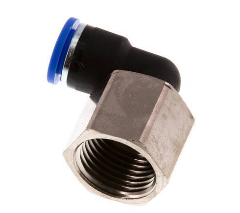 Codo de 90 grados 10mm x G1/2'' con rosca hembra Latón/PA 66 NBR Giratorio