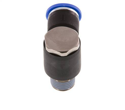 10mm x R1/4'' Codo de 90 grados en forma de L Racor con rosca macho Latón/PA 66 NBR Giratorio [2 Piezas]