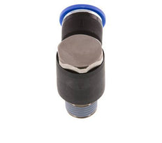 10mm x R1/4'' Codo de 90 grados en forma de L Racor con rosca macho Latón/PA 66 NBR Giratorio [2 Piezas]