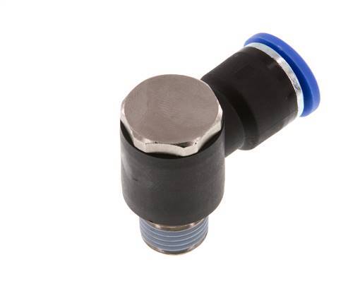 10mm x R1/4'' Codo de 90 grados en forma de L Racor con rosca macho Latón/PA 66 NBR Giratorio [2 Piezas]