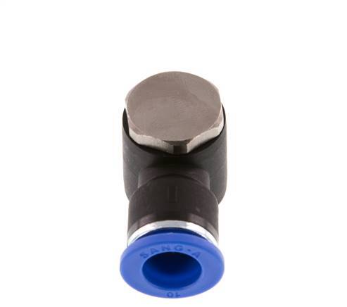 10mm x R1/4'' Codo de 90 grados en forma de L Racor con rosca macho Latón/PA 66 NBR Giratorio [2 Piezas]