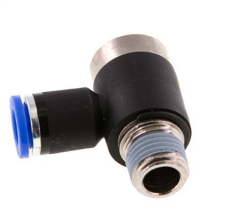 Codo de 8mm x R1/4'' en forma de L con rosca macho latón/PA 66 NBR interior hexagonal giratorio [2 piezas]