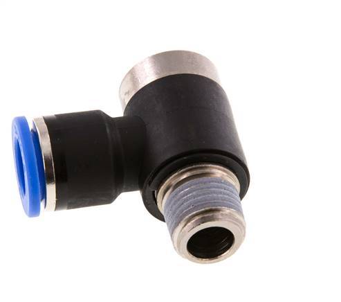 10mm x R1/4'' Codo de 90 grados en forma de L Racor con rosca macho Latón/PA 66 NBR Interior Hexágono Giratorio