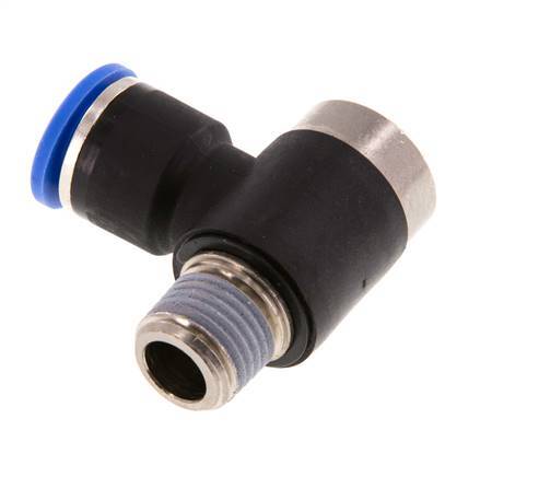 10mm x R1/4'' Codo de 90 grados en forma de L Racor con rosca macho Latón/PA 66 NBR Interior Hexágono Giratorio