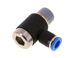 Codo de 8mm x R3/8'' en forma de L con rosca macho Latón/PA 66 NBR Hexágono interior giratorio