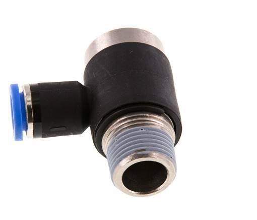 Codo de 8mm x R3/8'' en forma de L con rosca macho Latón/PA 66 NBR Hexágono interior giratorio