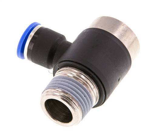 10mm x R1/2'' Codo de 90 grados en forma de L Racor con rosca macho Latón/PA 66 NBR Interior Hexágono Giratorio