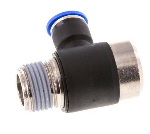 10mm x R1/2'' Codo de 90 grados en forma de L Racor con rosca macho Latón/PA 66 NBR Interior Hexágono Giratorio