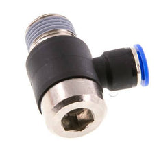 10mm x R1/2'' Codo de 90 grados en forma de L Racor con rosca macho Latón/PA 66 NBR Interior Hexágono Giratorio