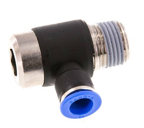 10mm x R1/2'' Codo de 90 grados en forma de L Racor con rosca macho Latón/PA 66 NBR Interior Hexágono Giratorio