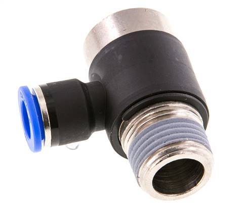 10mm x R1/2'' Codo de 90 grados en forma de L Racor con rosca macho Latón/PA 66 NBR Interior Hexágono Giratorio