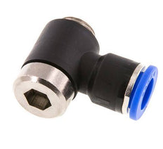 10mm x G1/4'' Codo de 90 grados en forma de L Racor con rosca macho Latón/PA 66 NBR Interior Hexágono Giratorio