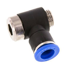 10mm x G1/4'' Codo de 90 grados en forma de L Racor con rosca macho Latón/PA 66 NBR Interior Hexágono Giratorio