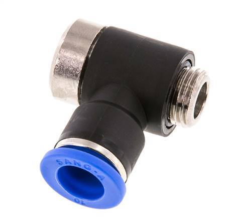 10mm x G1/4'' Codo de 90 grados en forma de L Racor con rosca macho Latón/PA 66 NBR Interior Hexágono Giratorio
