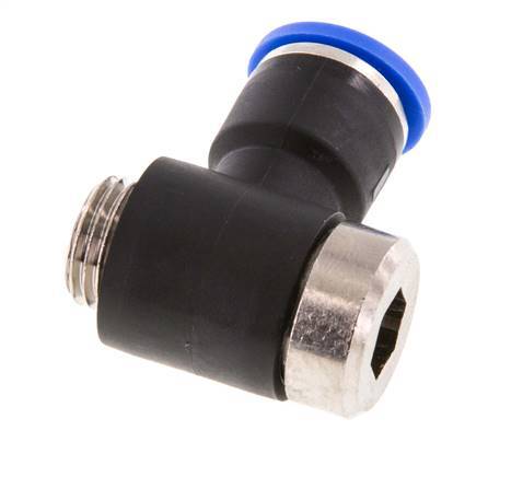 10mm x G1/4'' Codo de 90 grados en forma de L Racor con rosca macho Latón/PA 66 NBR Interior Hexágono Giratorio