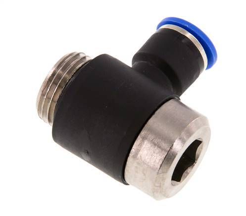 10mm x G1/2'' Codo de 90 grados en forma de L Racor con rosca macho Latón/PA 66 NBR Interior Hexágono Giratorio