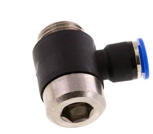 10mm x G1/2'' Codo de 90 grados en forma de L Racor con rosca macho Latón/PA 66 NBR Interior Hexágono Giratorio