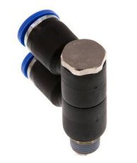 Racor rápido de 2 vías de 8 mm x R1/8'' con rosca macho Latón/PA 66 NBR Giratorio