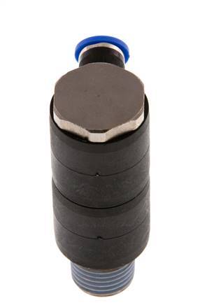 Racor rápido de 2 vías de 4mm x R1/4'' con rosca macho Latón/PA 66 NBR Giratorio