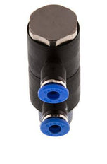 Racor rápido de 2 vías de 4mm x R1/4'' con rosca macho Latón/PA 66 NBR Giratorio