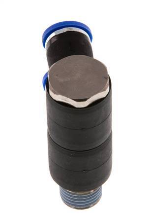 Racor rápido de 2 vías de 8 mm x R1/4'' con rosca macho Latón/PA 66 NBR Giratorio