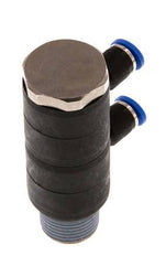 Racor rápido de 2 vías de 4mm x R3/8'' con rosca macho Latón/PA 66 NBR Giratorio
