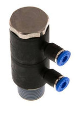 Racor rápido de 2 vías de 4mm x R3/8'' con rosca macho Latón/PA 66 NBR Giratorio