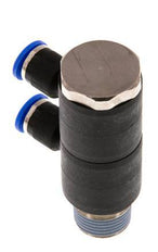 Racor rápido de 2 vías de 6mm x R3/8'' con rosca macho Latón/PA 66 NBR Giratorio