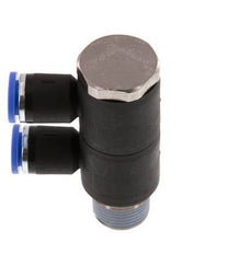 Racor rápido de 2 vías de 8 mm x R3/8'' con rosca macho Latón/PA 66 NBR Giratorio