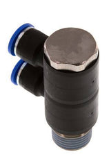 Racor rápido de 2 vías de 10 mm x R1/2'' con rosca macho Latón/PA 66 NBR Giratorio