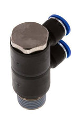 Racor rápido de 2 vías de 10 mm x R1/2'' con rosca macho Latón/PA 66 NBR Giratorio