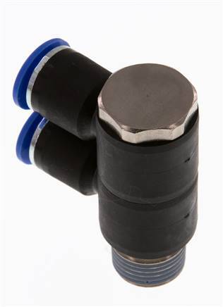 Racor rápido de 2 vías de 12 mm x R1/2'' con rosca macho Latón/PA 66 NBR Giratorio