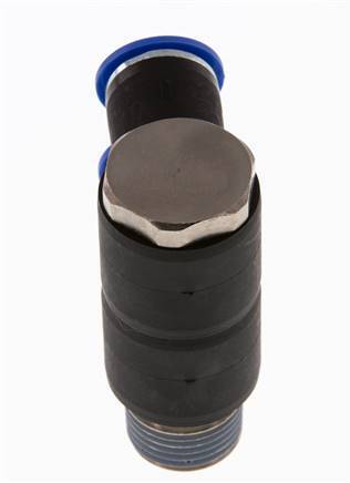 Racor rápido de 2 vías de 12 mm x R1/2'' con rosca macho Latón/PA 66 NBR Giratorio