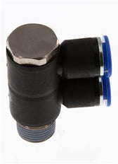 Racor rápido de 2 vías de 12 mm x R1/2'' con rosca macho Latón/PA 66 NBR Giratorio