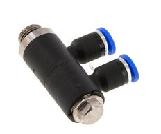 Racor rápido de 2 vías de 4 mm x G1/8'' con rosca macho Latón/PA 66 NBR Giratorio