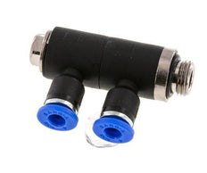 Racor rápido de 2 vías de 4 mm x G1/8'' con rosca macho Latón/PA 66 NBR Giratorio