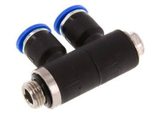 Racor rápido de 2 vías de 6 mm x G1/8'' con rosca macho Latón/PA 66 NBR Giratorio