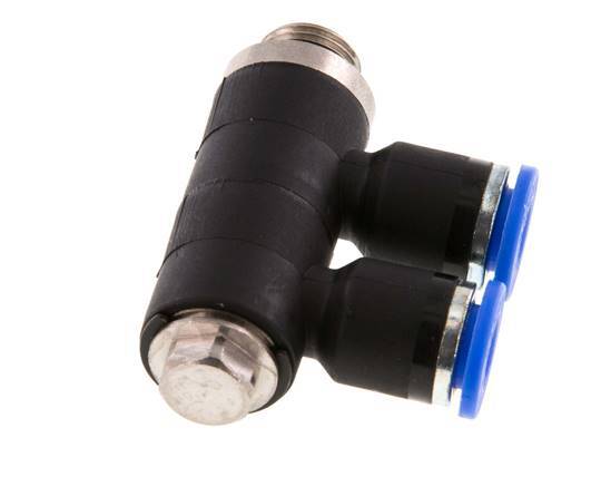 Racor rápido de 2 vías de 6 mm x G1/8'' con rosca macho Latón/PA 66 NBR Giratorio